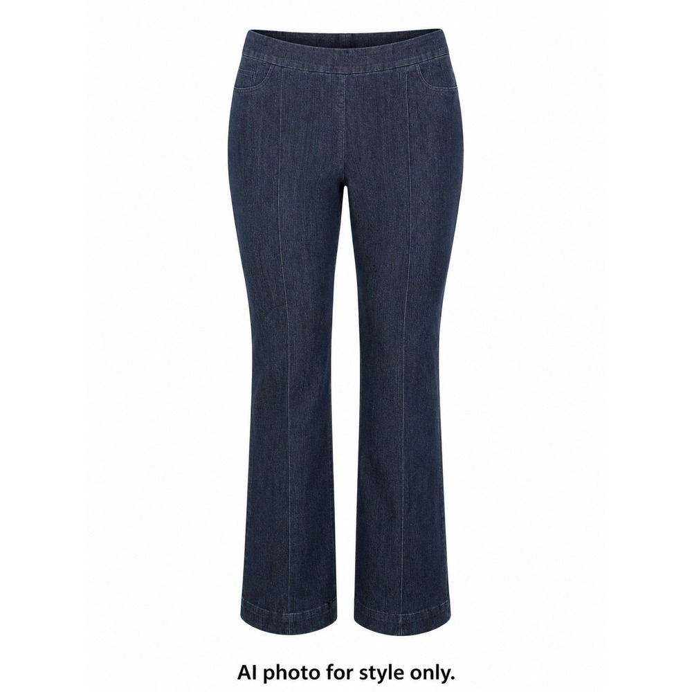 Coldwater Creek Womens Jeans 18W Denim Trouser Blue Stretch Pull On Wide Leg Leg - Picture 1 of 13